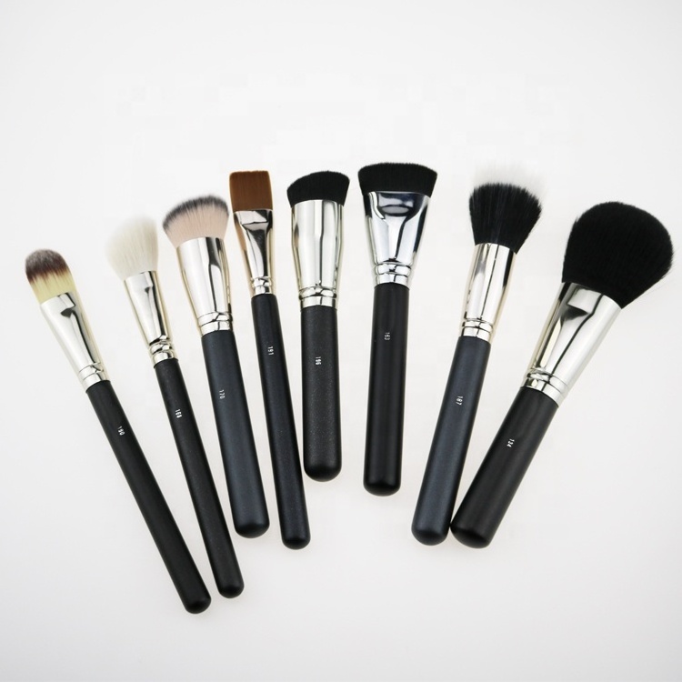 Luxury Makeup Brushes Set Kit Wholesale Wood Handle black copper tube Private Label foundation Cosmetic makeup brushes