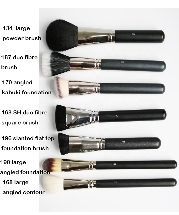 Luxury Makeup Brushes Set Kit Wholesale Wood Handle black copper tube Private Label foundation Cosmetic makeup brushes