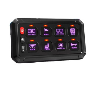 APP Control Automotive Aux ON-Off Dimming RGB 8/12 Gang Switch Panel 12V 24V With Circuit Control Box for Off road Light