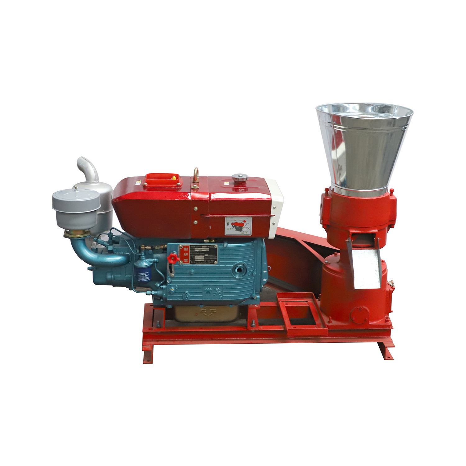 KL260A 35hp flat die sunflower seeds huller pellet mill with diesel engine supplied by Chengda