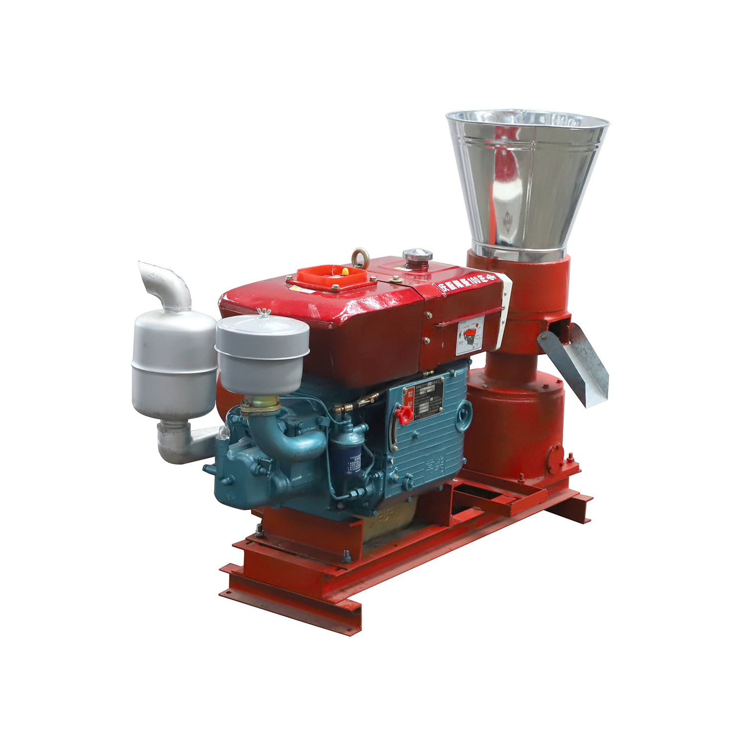 KL260A 35hp flat die sunflower seeds huller pellet mill with diesel engine supplied by Chengda