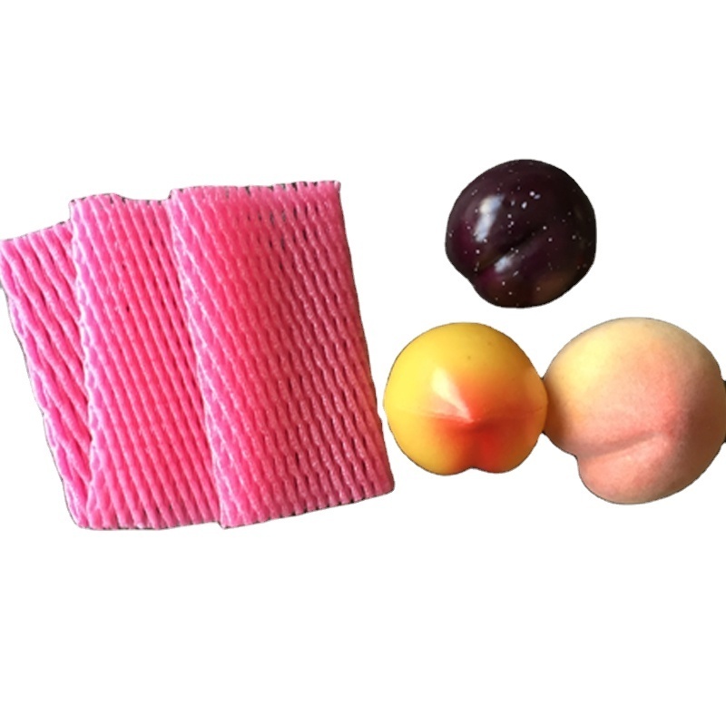 Epe apple fruit red white blue bag for garlic mesh foam roll packing net