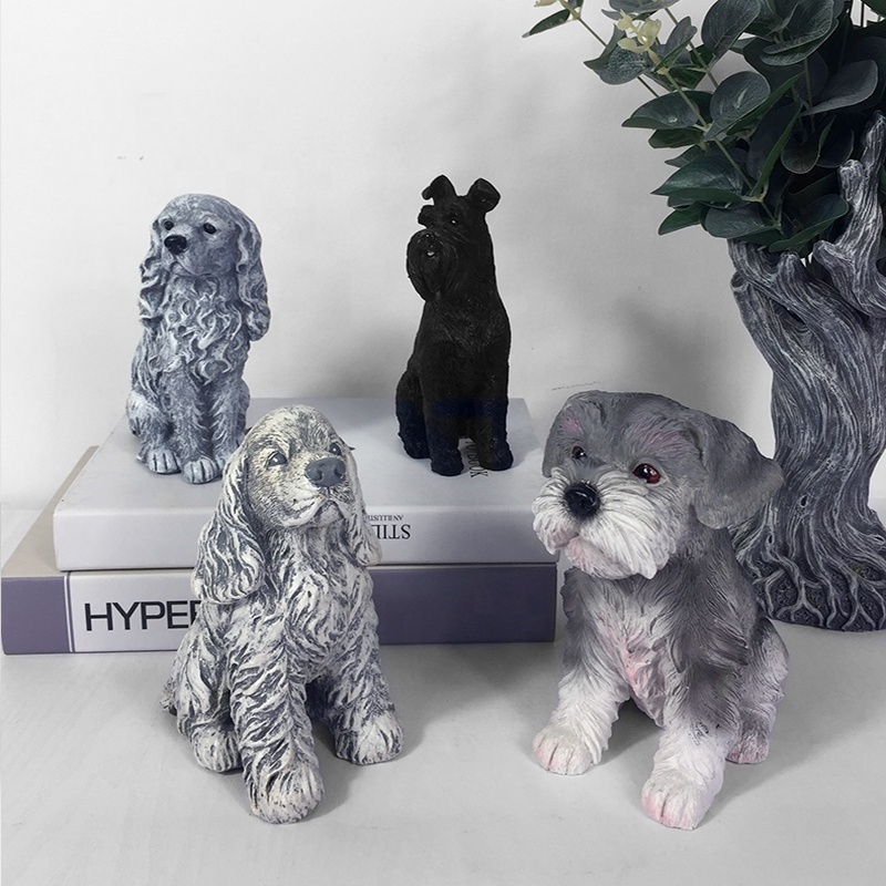 Resin Realistic Dog Crafts garden ornaments home animal statue desk decoration folk crafts