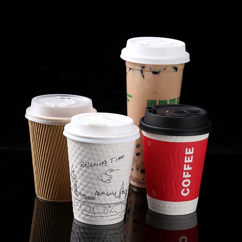 Wholesale Disposable  Paper Cup Mug Boba Bubble Milk Tea Coffee Cups For Hot And Cold Drinks With Lids