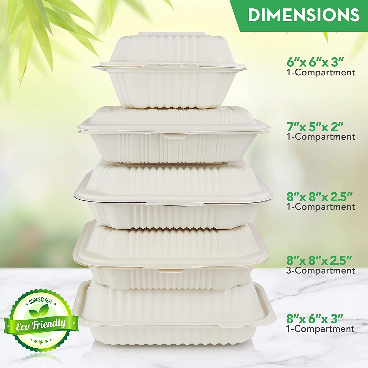 To Go Containers Eco Friendly Disposable Envases Transparente Biodegradables Para Comida 2 Layer Lunch Box