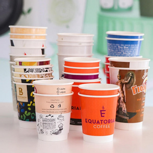 Wholesale Disposable  Paper Cup Mug Boba Bubble Milk Tea Coffee Cups For Hot And Cold Drinks With Lids