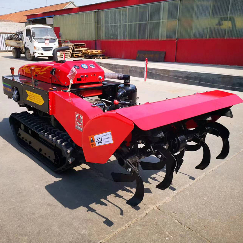 Rotary Hoe Tiller Cultivator Farm Machinery New Multifunctional Mini Remote Control Mini Crawler Cultivator