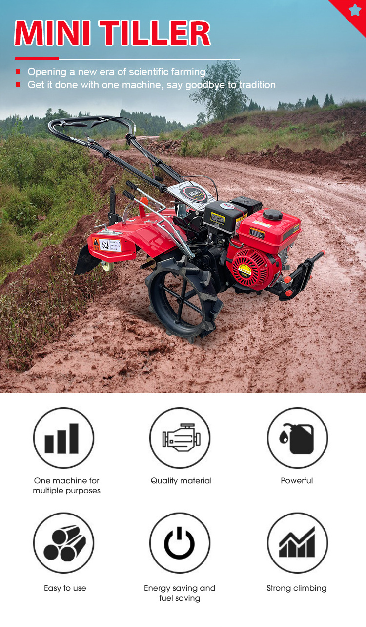 Mini Cultivator Mini Rotary Tiller Farm Power Tiller Agriculture Walk-Behind Tiller