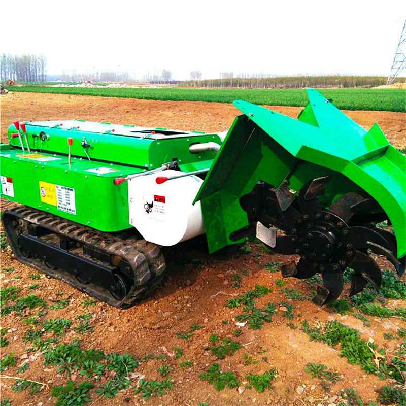 Rotary Hoe Tiller Cultivator Farm Machinery New Multifunctional Mini Remote Control Mini Crawler Cultivator