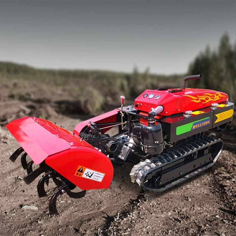 Rotary Hoe Tiller Cultivator Farm Machinery New Multifunctional Mini Remote Control Mini Crawler Cultivator