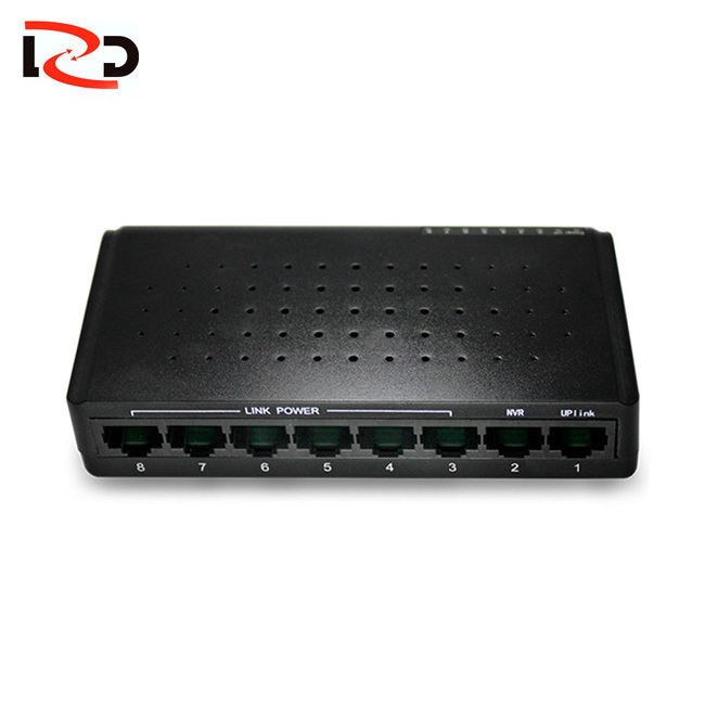 8 port passive poe switch, mini desktop poe switch with plastic housing