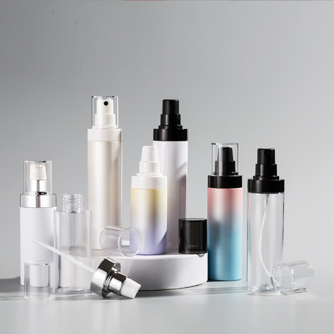 250ml dual chamber airless pump bottle beauty product packaging plastic spray bottles for cosmetic