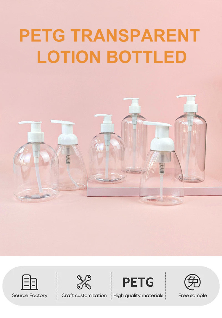 White Clear Luxury Soap Foam Pump Bottle Custom Hand Washing Lotion Pump Bottle Airless Plastic Bottles