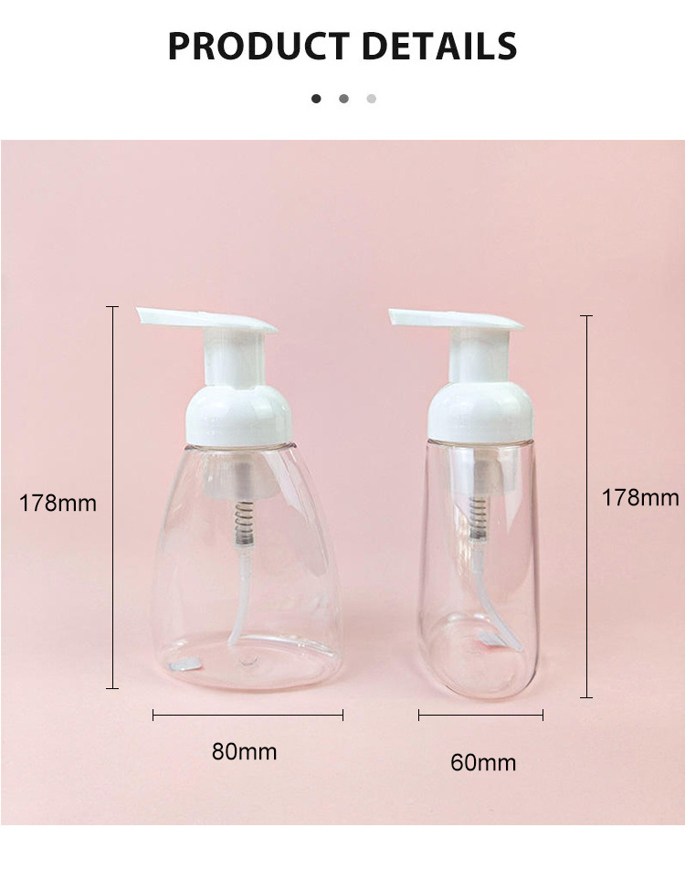 White Clear Luxury Soap Foam Pump Bottle Custom Hand Washing Lotion Pump Bottle Airless Plastic Bottles