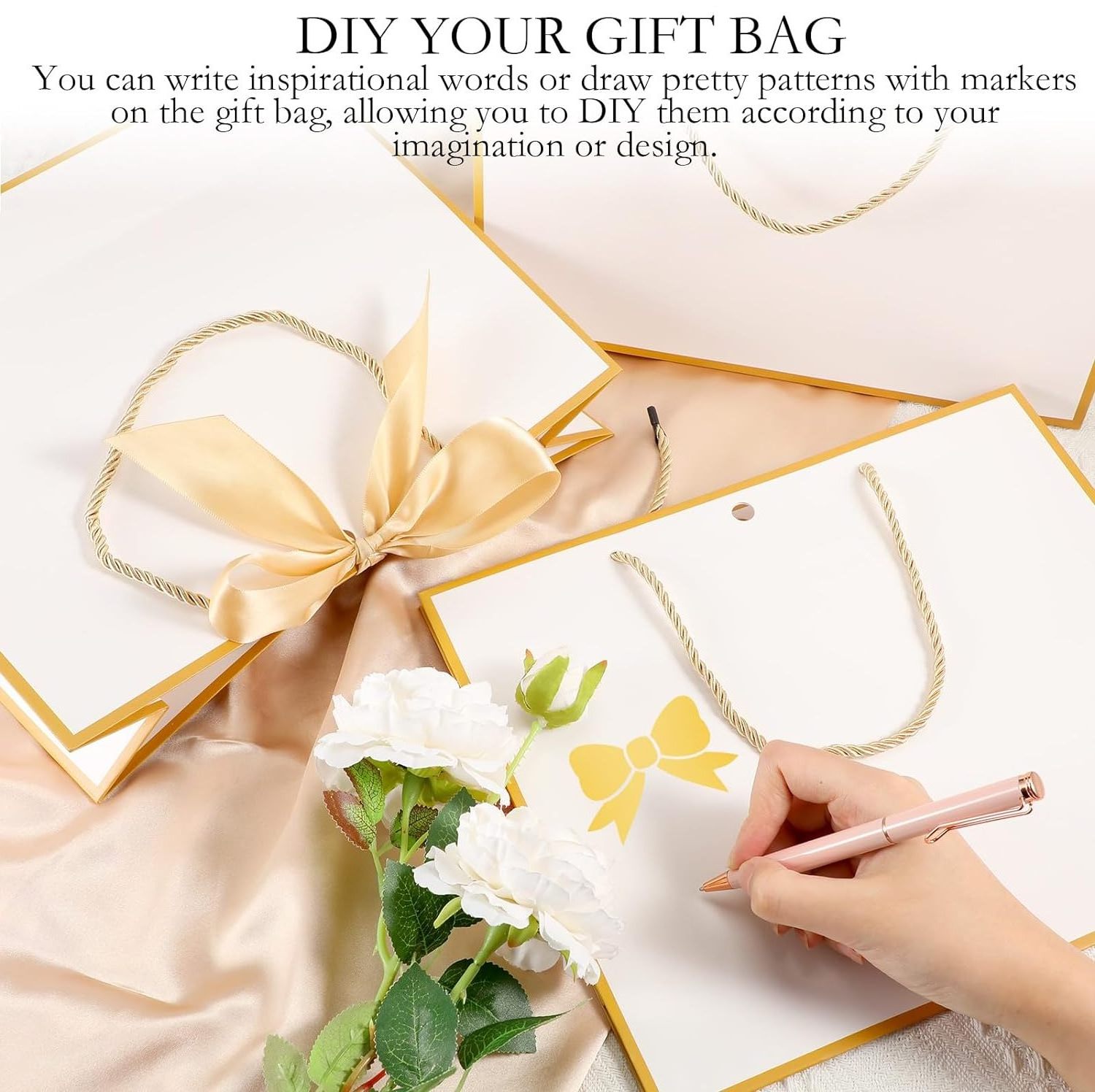 Custom Print White Paper Bags With Your Own Logo For Gift Clothing Shopping Paper Bag Packaging