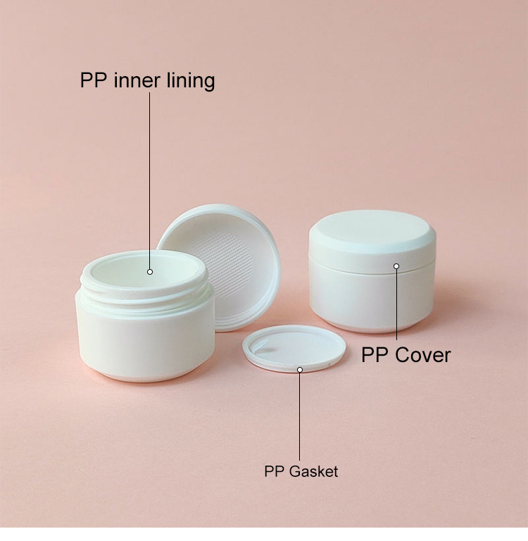 PP Pet Acrylic Black Plastic Powder Jar Round Black Cosmetic Container 8 Oz Eye Cream Jar Wide Mouth Plastic Container Cosmetic