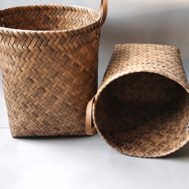 home waterproof plastic PP rattan woven laundry toy storage basket knitted clothes PE wicker hamper organizer basket