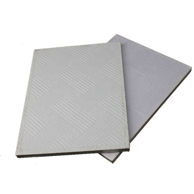 60x60 Cheap PVC Laminated Vinyl Coated Gypsum Board Ceiling Tiles Designed for Plasterboards