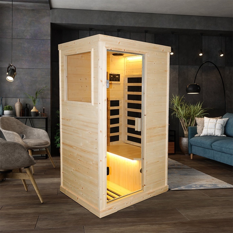 Modern Design Hemlock Wooden Sauna Room Infrared with 110V Computer Control Panel for Relaxation from Canada