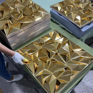 China Wholesale Eco-friendly PVC Wallpaper Easy to Install Gold Diamond Design PVC Interior Wall Panel 3D Board