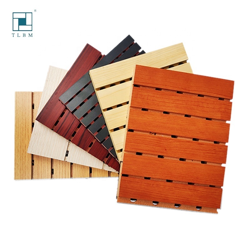 High quality sound absorbing wood slatted wall acoustic felt panels for interior decoration Wall And Ceiling