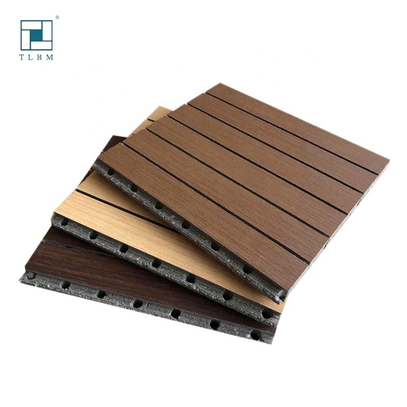 High quality sound absorbing wood slatted wall acoustic felt panels for interior decoration Wall And Ceiling