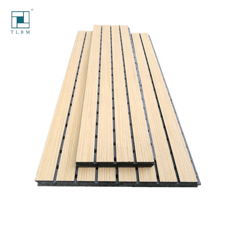 High quality sound absorbing wood slatted wall acoustic felt panels for interior decoration Wall And Ceiling