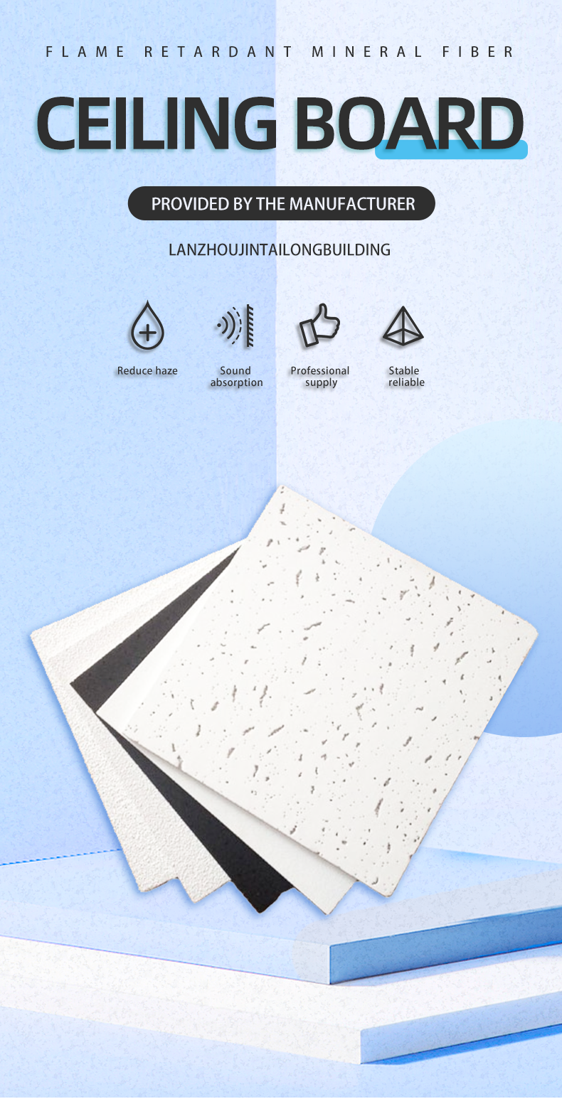 12mm Thickness Acoustic Mineral Fiber Board False Ceiling different types of ceiling acoustic suspended gypsum board