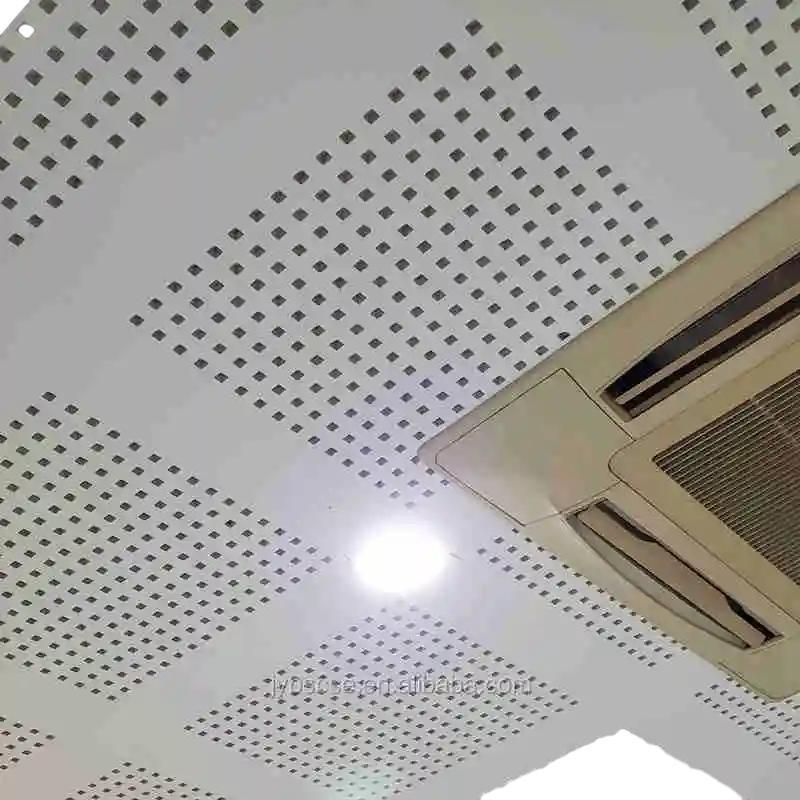 Custom Perforated Acoustic Plasterboard Best Price Gypsum Board Ceiling Panel for Sound Absorption in Living Room Decorationwall