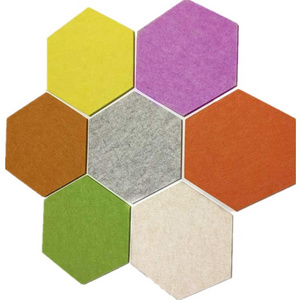 2020 Art Acustic Panel Absorber Board 3d Wall Felt Soundproof Decorative Hexagon Pet Polyester Fiber Acoustic Panels For Office