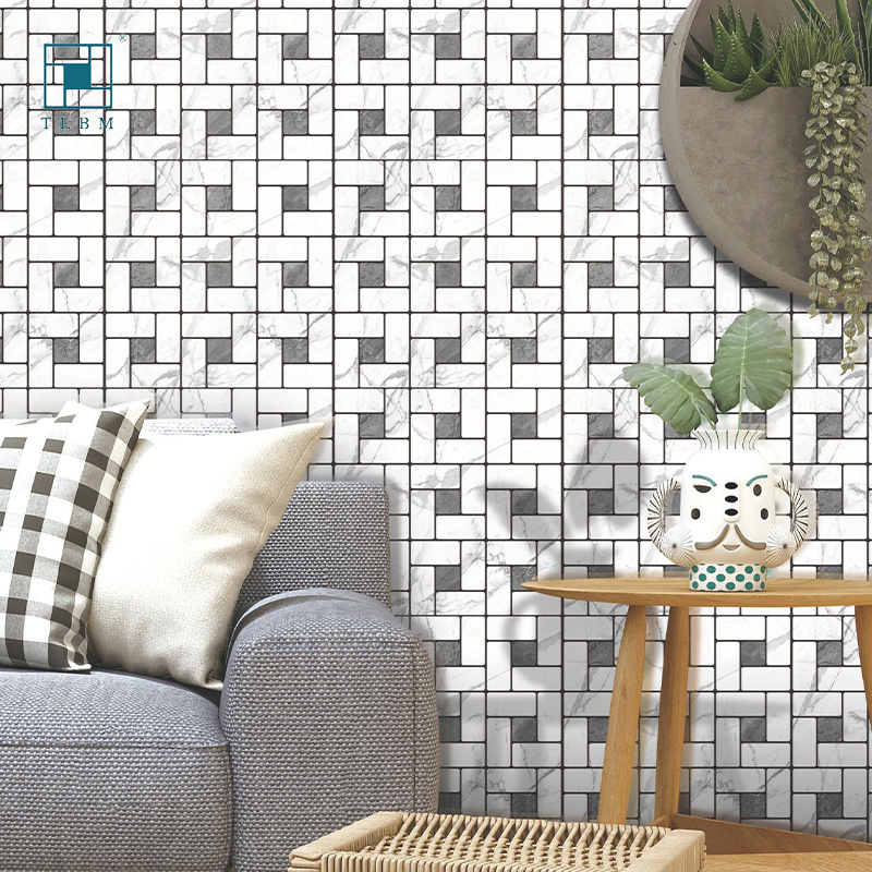 Hexagon peel and stick self adhesive kitchen backsplash tile bathroom 3d mosaic wall sticker wallpaper