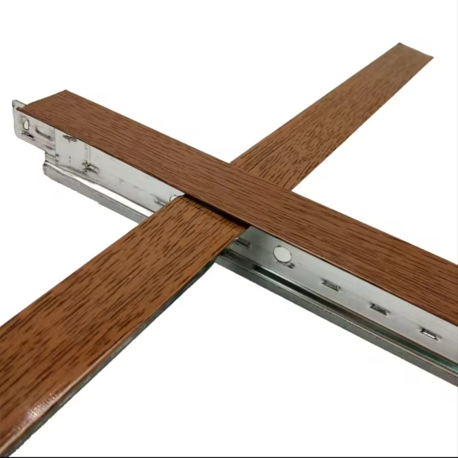 wooden fut T-grids Systems hook channel ceiling grid  ceiling t-bar pvc lamination gypsum board accessories