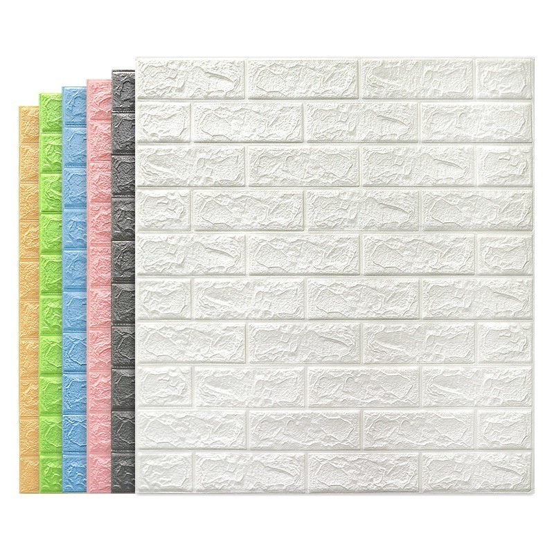 Eco-friendly 3d Brick Wall paper Decorative white foam brick wall tiles peel and stick 3d wall panel for room