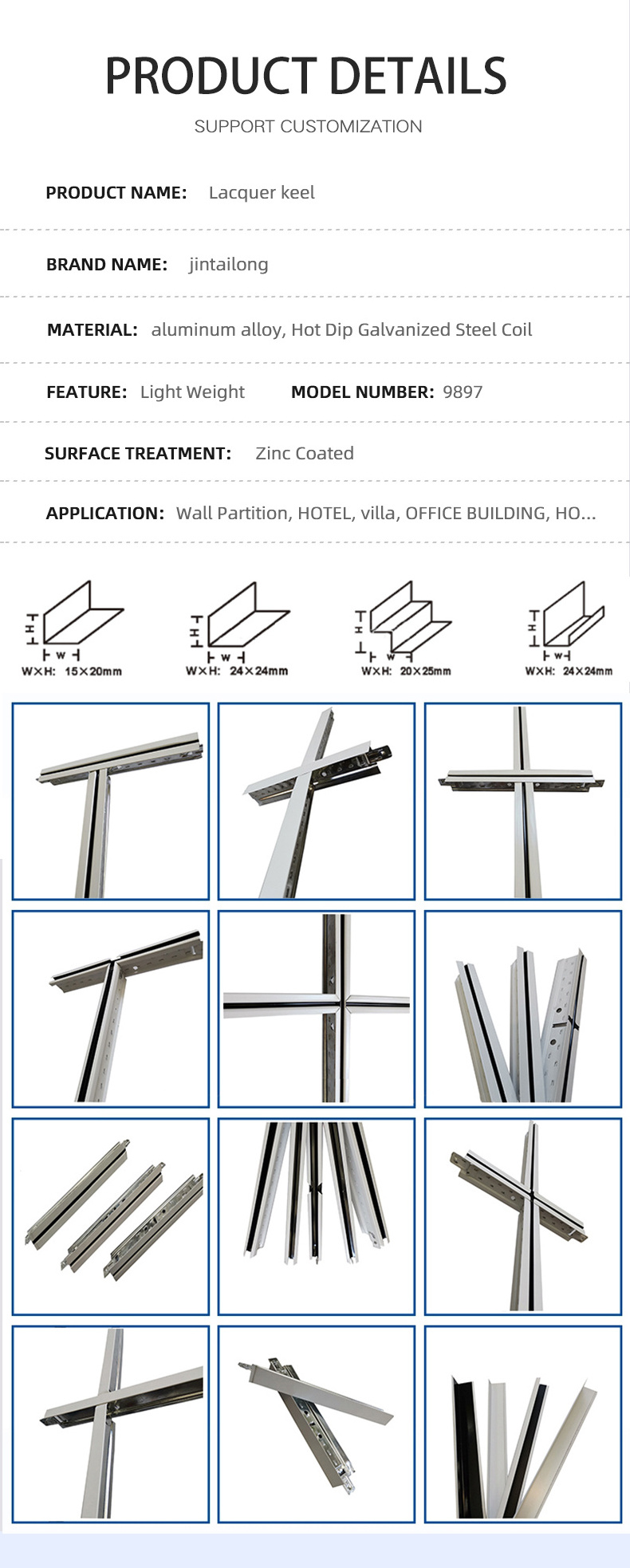 suspension ceiling FUT wooden flat t grids ceiling grid components galvanized ceiling grid main t and cross t