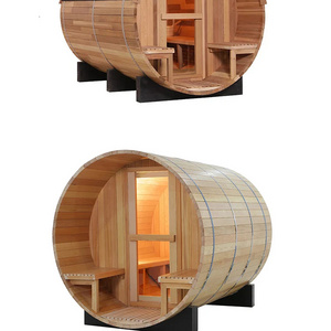 Saunaking Outdoor Traditional Steam Barrel Traditional Steam Sauna Outdoor Spruce Sauna Room 3-4 Persons Outdoor Barrel Sauna