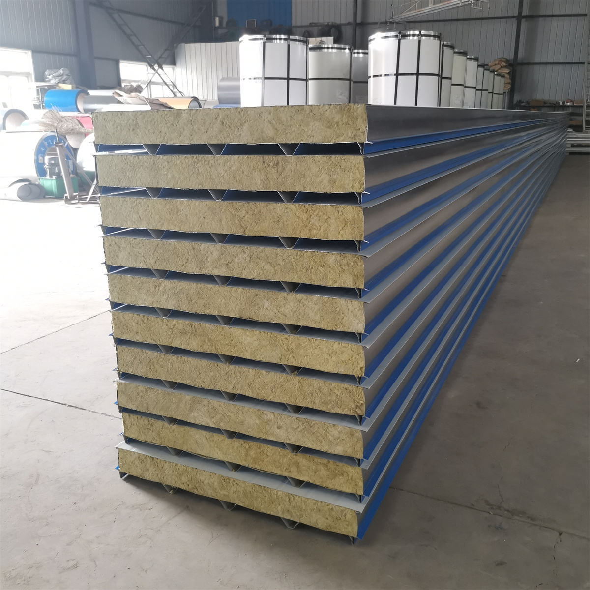 50mm density rock wool pu sandwich panel roof wall exterior sandwich board for heat thermal insulations materials