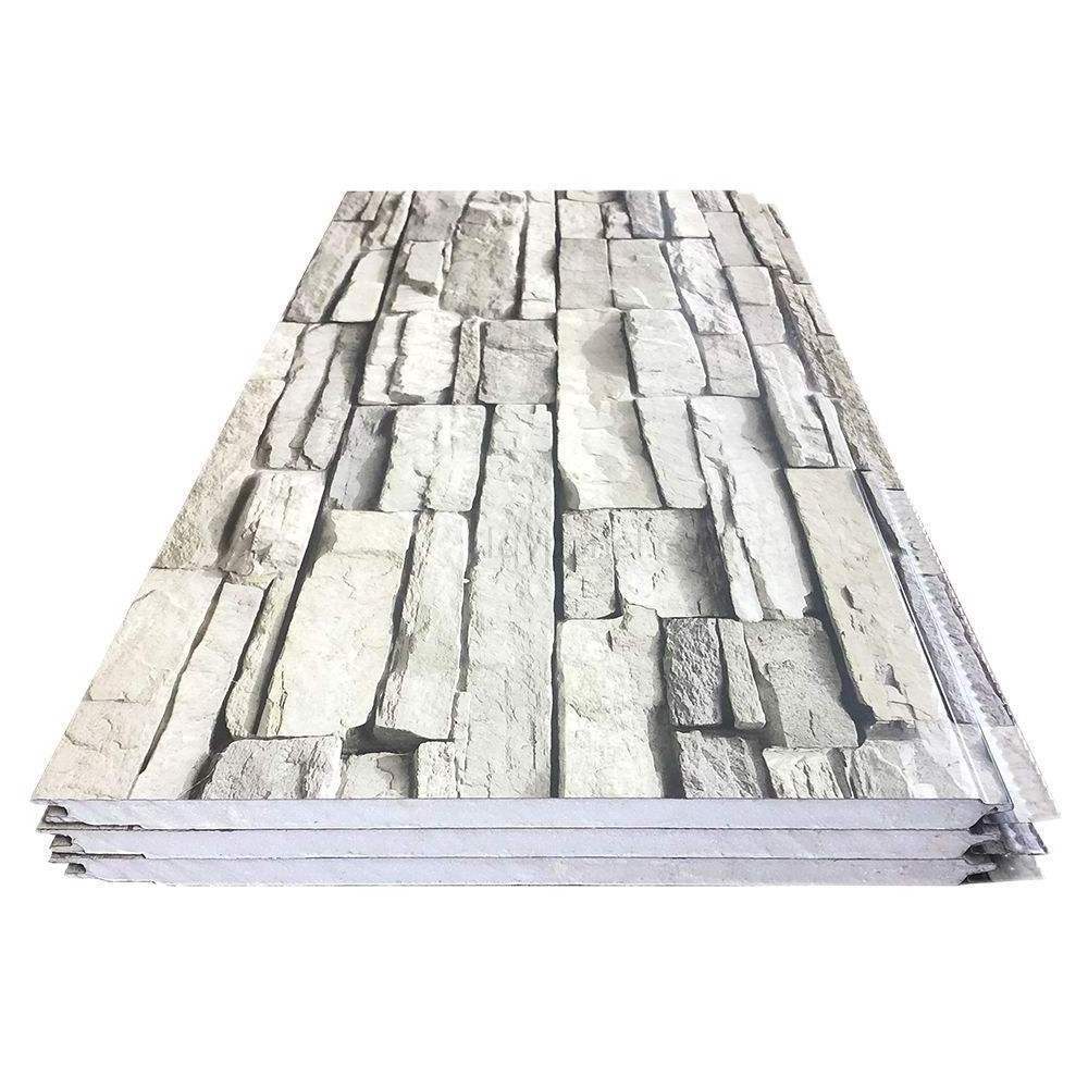 Decorative Wall Panels 3d Polyurethane Foam Sandwich Wall Panel Supplier metal carved pu rock wool EPS sandwich panel