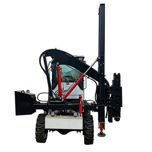 Multifunction guardrail installation equipment truck mounted pile driver for sale