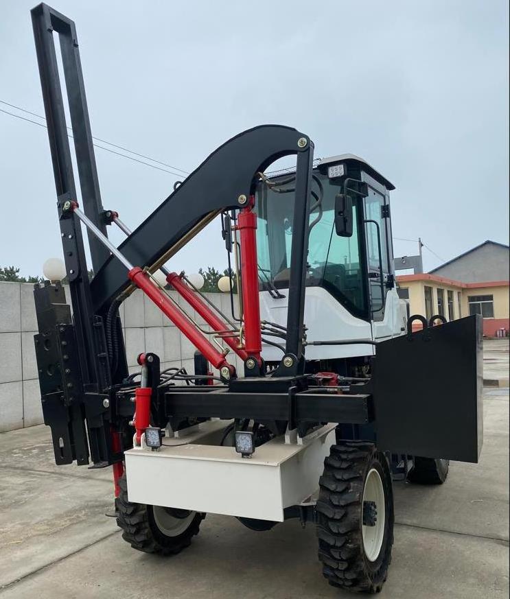 Multifunction guardrail installation equipment truck mounted pile driver for sale