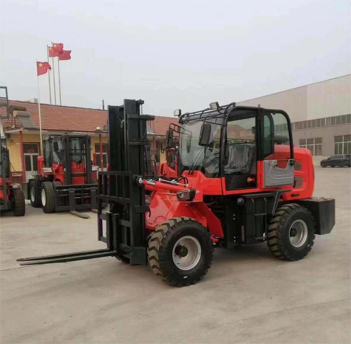 Multifunction 4WD rough terrain 4X4 diesel forklift 3ton 3.5ton 4ton 5ton diesel forklift with 6m 8m lifting height