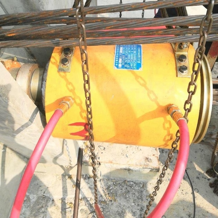 hydraulic transmission 80 ton hollow jack with pressure gauge