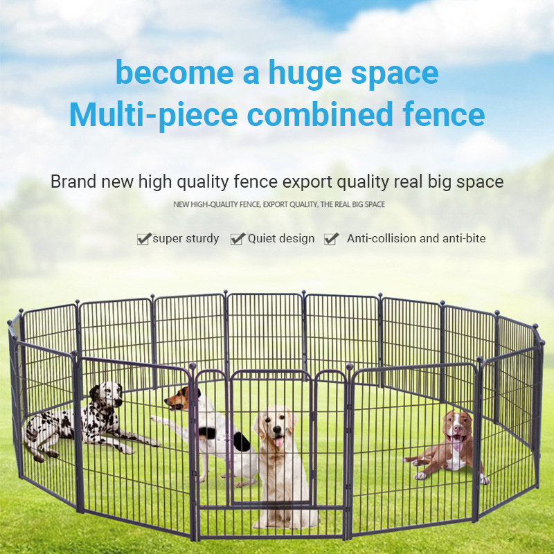 Foldable Dog Fence Crate 8 Panels For Indoor/Outdoor Pet Cage Animal Metal Fence