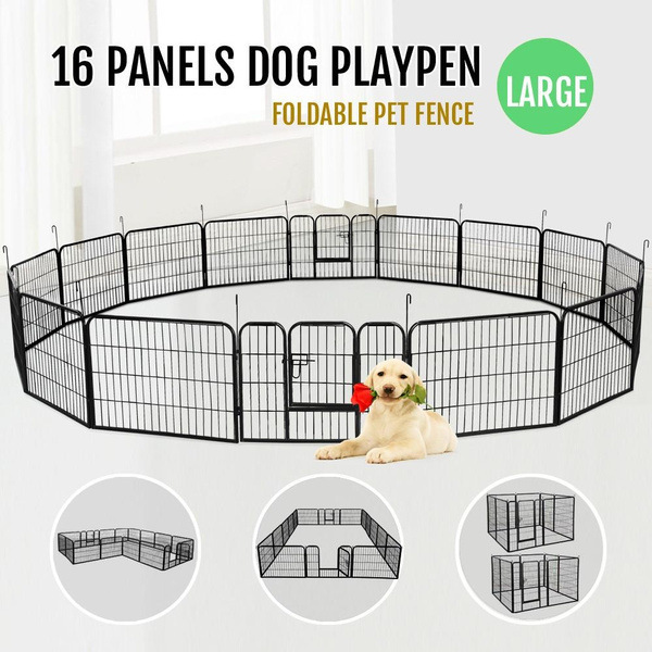 Foldable Dog Fence Crate 8 Panels For Indoor/Outdoor Pet Cage Animal Metal Fence