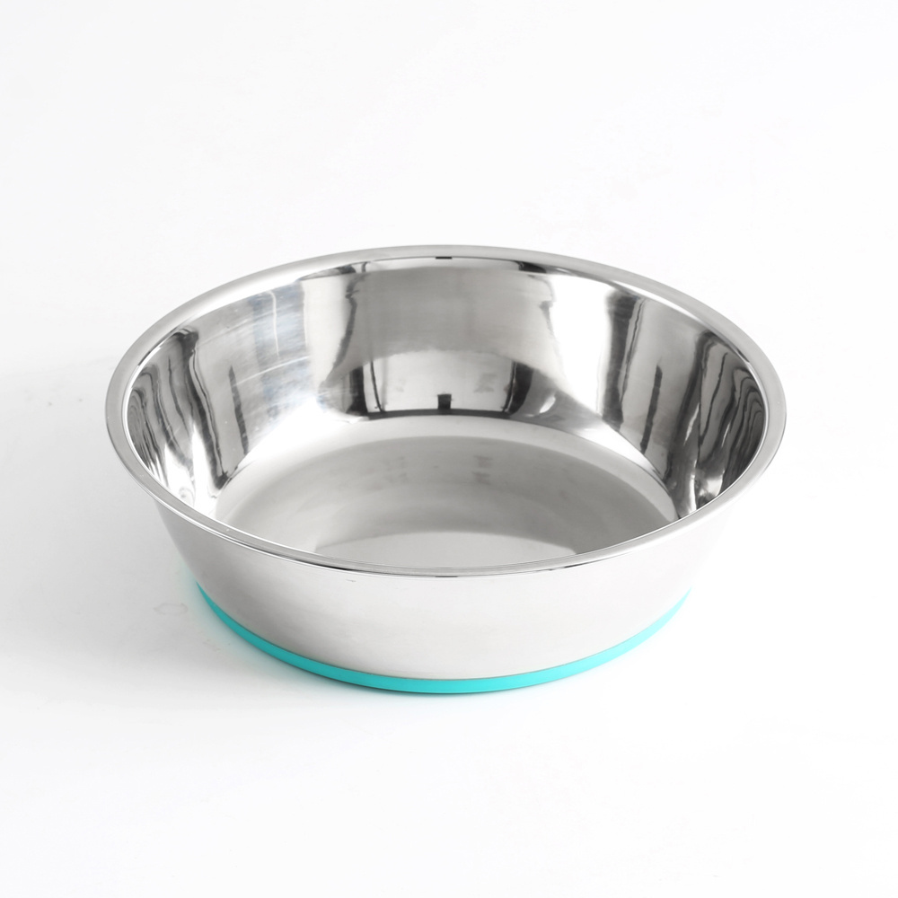 New Hot Sales 4 sizes Pet Cat and Dog Stainless Steel Bowl Bottom Silicone Non-slip Feeder