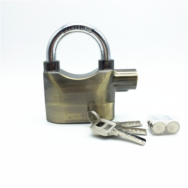 Anti-theft Security Heavy Duty ZINC ALLOY  Alarm waterproof Padlock With 3 key lock