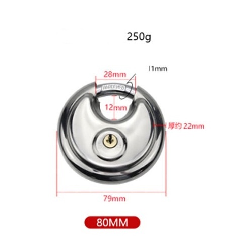 Stainless high quality outdoor usage round padlock in stcoks