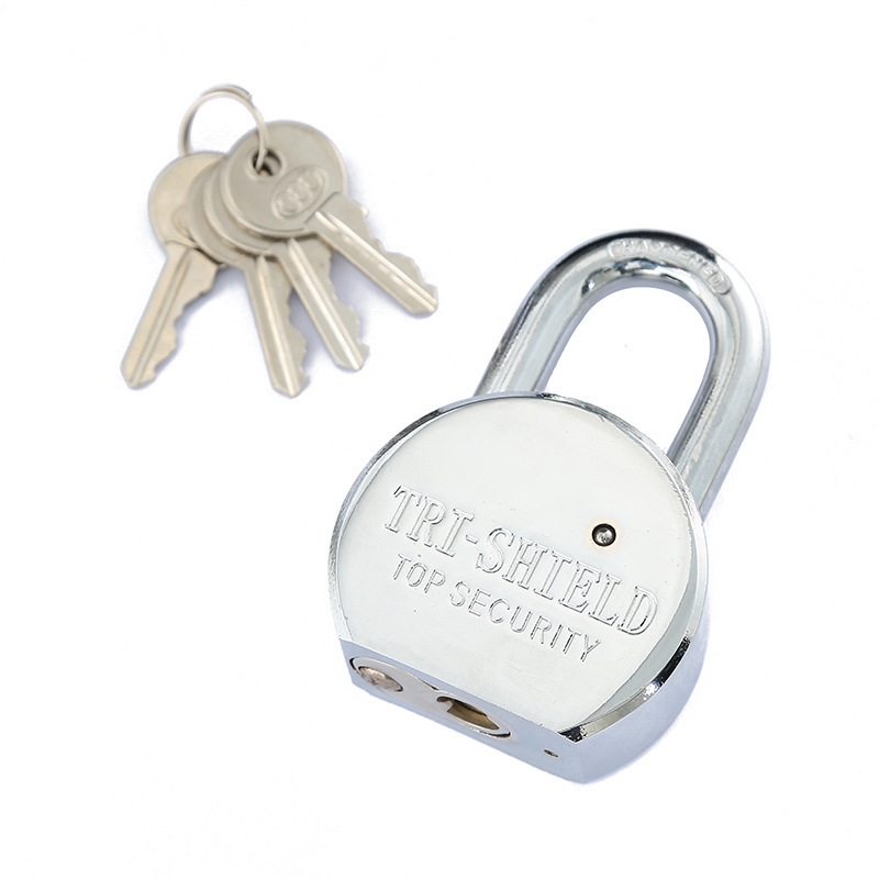 Anti-rust and anti-prying round steel lock dormitory big round angle padlock long beam short beam round steel padlock