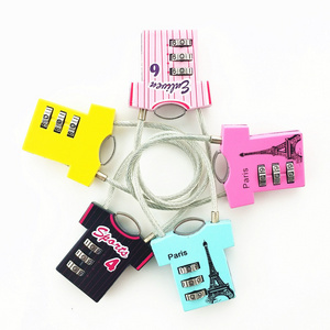 Cute Mini Zinc alloy Clothes type bag code padlock metal bag digital wire rope code lock