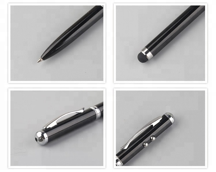 4 in 1 laser pointer ballpoint pen with stylus pen and flash light