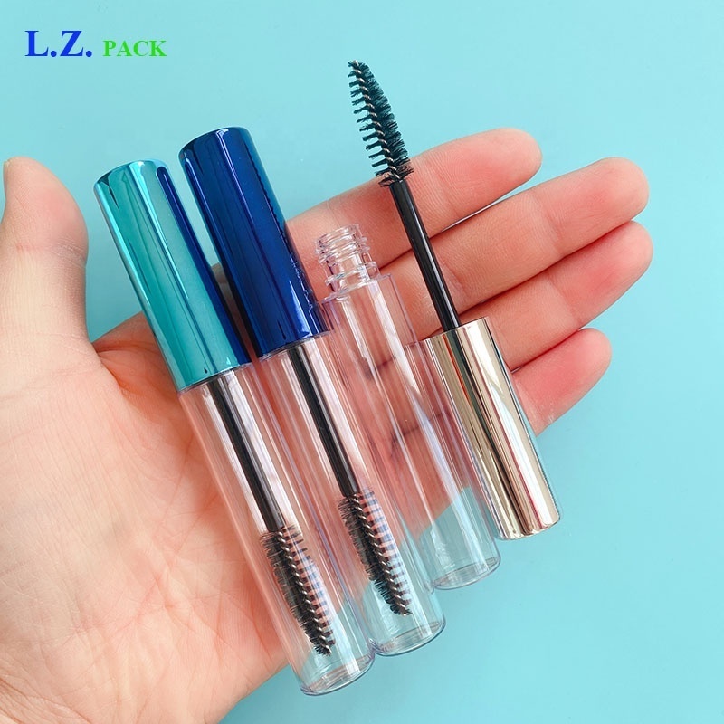 LZ Pack Stock 100pcs White Black Pink Multicolor 10ml Empty Mascara Tubes Custom Logo Oil Eyelash Bottle With Brush